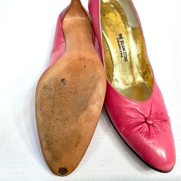 PINK LEATHER SHOES VINTAGE - Picture 7 of 8